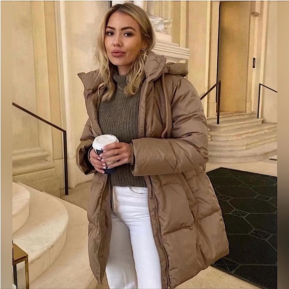 NWT ZARA Water And Wind Protection Hooded Down  Blogger Favorite Coat - Picture 3 of 16